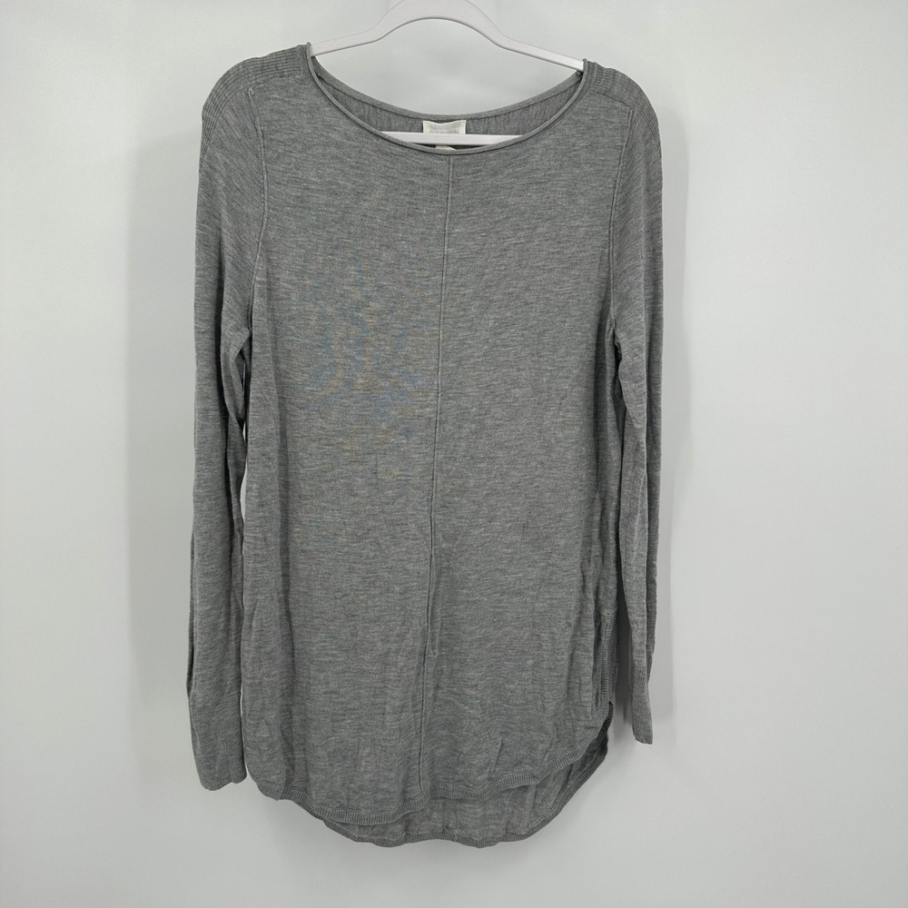 Womens‎ Oversized Minimalist Top Size S Gray Slouchy Lounge Soft Knit Casual